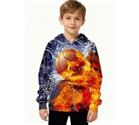Sweat à Capuche imprimé Graphique pour garçon, col Rond, Doux et Confortable, idéal au Quotidien pour Les Enfants et Les Adolescents, Parfait pour Jouer, Aller à l'école ou se (Dark Blue, 9-10 Years)