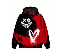 Sweat à Capuche imprimé Graphique pour garçon, col Rond, Doux et Confortable, idéal au Quotidien pour Les Enfants et Les Adolescents, Parfait pour Jouer, Aller à l'école ou se (Black, 4-5 Years)
