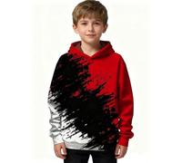 Sweat à Capuche imprimé Graphique pour garçon, col Rond en Coton Doux, idéal pour Les Enfants et Adolescents au Quotidien, Parfait pour Jouer, Aller à l'école ou se détendre, Taille 3-12 Ans (Red,