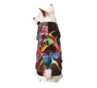 Sweat à capuche imprimé grues en papier origami pour chiot - Doux, confortable et respirant - Vêtements pour animaux de compagnie mignons pour chien, chat et petits animaux de compagnie, taille L