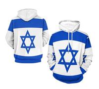 【Sweat À Capuche】 Imprimé Israël Drapeau Veste De Sport Coupe-Vent Coupe Large Grandes Poches Chaud Maison Et Extérieur Unisexe Pratique Polyvalent Détente Confortable