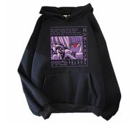 Sweat à capuche imprimé Kurapika Anime Hunter × Hunter, sweat-shirt ample utilisé pour les fans de manga, cadeau de cosplay, Noir , M