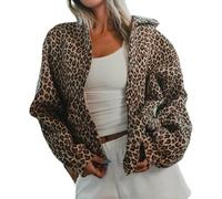 Sweat à capuche imprimé léopard pour femmes tendance de la mode léopard vintage sweat à capuche zippé énervé lâche décontracté gothique punk sweat à capuche surdimensionné (Imprimé léopard,XL)