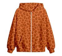Sweat à Capuche imprimé léopard pour Filles, Pull Tendance à col Rond et Manches Longues, vêtement d'extérieur Doux et Chaud pour Les Tout-Petits et Les Jeunes Enfants.