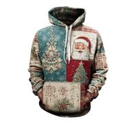 Sweat à capuche imprimé « Love In Christmas Merry And Oh Come Let Us Him » pour homme - Cadeau de Noël, vert menthe, S