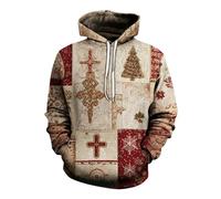 Sweat à capuche imprimé « Love In Christmas Merry And Oh Come Let Us Him » pour homme - Cadeau de Noël, Vert, XXL