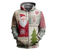 Sweat à capuche imprimé « Love In Christmas Merry And Oh Come Let Us Him » pour les vacances, l'entraînement, les cadeaux de Noël, claire, M