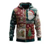 Sweat à capuche imprimé « Love In Christmas Merry And Oh Come Let Us Him » pour les vacances, l'entraînement, les cadeaux de Noël, vert clair, M