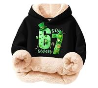 Sweat à Capuche imprimé Multicolore pour Enfant, sans Cordon de Serrage ni Poche, idéal pour Un Look décontracté au Quotidien. Tissu Doux et Confortable, orné de Motifs. (Black, 15-16years)