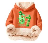 Sweat à Capuche imprimé Multicolore pour Enfant, sans Cordon de Serrage ni Poche, idéal pour Un Look décontracté au Quotidien. Tissu Doux et Confortable, orné de Motifs. (Orange, 11-12years)