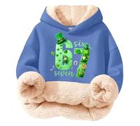 Sweat à Capuche imprimé Multicolore pour Enfant, sans Cordon de Serrage ni Poche, idéal pour Un Look décontracté au Quotidien. Tissu Doux et Confortable, orné de Motifs. (Light Blue, 7-8years)