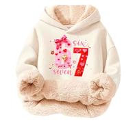 Sweat à Capuche imprimé Multicolore pour Enfants, sans Poche, pour garçons - Sweat à Capuche en Polaire Confortable et Douillet pour Jouer Tous Les Jours (Beige, 13-14years)