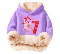 Sweat à Capuche imprimé Multicolore pour Enfants, sans Poche, pour garçons - Sweat à Capuche en Polaire Confortable et Douillet pour Jouer Tous Les Jours (Purple, 5-6years)