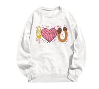 Sweat à capuche imprimé pour femme, confort tendance sans capuche pour un style sans effort. Gilet kilo, Blanc., XXL