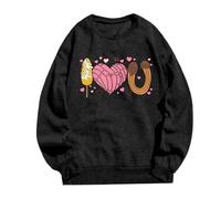 Sweat à capuche imprimé pour femme, confort tendance sans capuche pour un style sans effort. Gilet kilo, Noir , S
