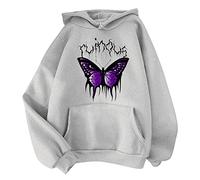 Sweat À Capuche Imprimé pour Femme - Sweat À Capuche Femme Hiver Imprimé Hoodie Nœud Hauts avec Deux Poches Sweatshirt Chic Tops Printemps Automne Veste Manche Longue Hoodie