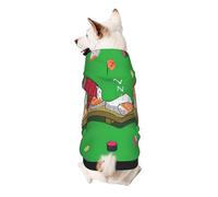 Sweat à capuche imprimé sushi endormi pour petits chiens, chaud, doux et respirant, facile à porter pour l'hiver et l'automne chaud