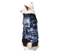 Sweat à capuche imprimé tête de mort pour chiot, doux, confortable et respirant pour animaux de compagnie, vêtements mignons pour chien, chat, petits animaux de compagnie, taille XS