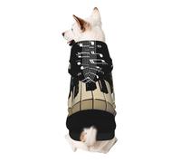 Sweat à capuche imprimé touches de piano avec note de musique pour chiot, doux, confortable et respirant pour animaux de compagnie, vêtements mignons pour chiens, chats et petits animaux de compagnie,