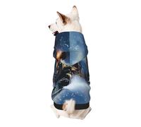 Sweat à capuche imprimé train ferroviaire d'hiver de Noël pour chiot, doux, confortable et respirant pour animaux de compagnie, vêtements mignons pour chiens, chats, petits animaux de compagnie,