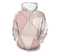 Sweat À Capuche Imprimé Unisexe - Géométrie Rose Sweat-Shirt À Capuche Imprimé 3D pour Homme Et Femme, Manches Longues, Style Hip-Hop, avec Cordon De Serrage, avec Poche, Style Streetw