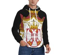Sweat À Capuche Imprimée République De Serbie Blason National Homme Pull Sweat Veste Décontractée Sport Polaire Quotidien Travail Douce Légère Chaude Confortable Peau