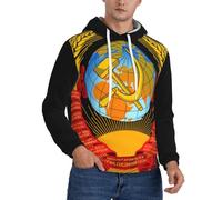 Sweat À Capuche Imprimée Union des Républiques Socialistes Soviétiques Blason National Homme Pull Sweat Veste Décontractée Sport Hiver Chaud Design Patriotique Douce Légère Chaude Tissu Confortable
