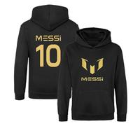 Sweat à capuche inspiré de Lionel Messi pour enfants de 3 à 13 ans, numéro 10#10, Noir , 9-11 ans