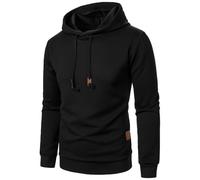 Sweat à capuche jacquard pour homme, sweat à capuche texturé pour homme, chandail à capuche classique coupe ajustée, couleur unie, pulls à capuche légers et confortables à manches longues, Noir , XL