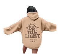 Sweat à capuche Jesus Be The Light pour femme, lettre chrétienne, tendance, pull religieux pour adolescents, col rond, graphique, athlétique, campagnard, sweatshirts God Pray The Lord Tenues d'automne
