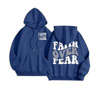 Sweat à capuche Jesus Faith Over Fear University pour femme - Confortable - Graphique chrétien - Avec capuche - Dieu Anime 2025 - Été - Pour la plage - Tenue décontractée - Western Jesus Saves - Pull