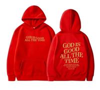 Sweat à capuche Jesus God Is Good All The Time pour femme - Pull à capuche chrétien tendance - Style religieux Y2K - Gothique - Décontracté - Manches longues - Motif : foi occidentale, RD1., 3XL