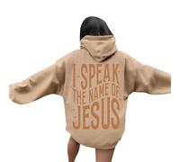 Sweat à capuche Jesus I Speak The Name of Jesus pour femme 2025 col rond chrétien cool sweat à capuche religieux Workou tendance graphique décontracté à manches longues vêtements tendance Backwoods