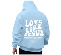 Sweat à capuche Jesus Love Like Jesus Cartoon pour femme, lettre Y2K, graphique chrétien, vêtements à capuche, confort religieux, fin, avec capuche, haut, preppy Faith, Jésus sauve, pull-over ample