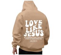Sweat à capuche Jesus Love Like Jesus Cartoon pour femme, lettre Y2K, graphique chrétien, vêtements à capuche, confort religieux, fin, avec capuche, haut, preppy Faith, Jésus sauve, pull-over ample