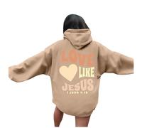 Sweat à capuche Jesus Love Like Jesus Esthétique pour femme Lettre chrétienne d'automne Haut à capuche Pray The Lord Mode Soft Graphic Tenues gothiques I Love Jesus Religious avec capuche Tendance
