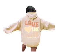 Sweat à capuche Jesus Love Like Jesus Esthétique pour femme Lettre chrétienne d'automne Haut à capuche Pray The Lord Mode Soft Graphic Tenues gothiques I Love Jesus Religious avec capuche Tendance