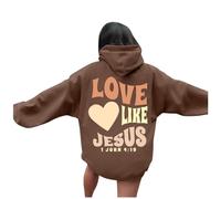 Sweat à capuche Jesus Love Like Jesus Esthétique pour femme Lettre chrétienne d'automne Haut à capuche Pray The Lord Mode Soft Graphic Tenues gothiques I Love Jesus Religious avec capuche Tendance