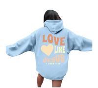 Sweat à capuche Jesus Love Like Jesus Esthétique pour femme Lettre chrétienne d'automne Haut à capuche Pray The Lord Mode Soft Graphic Tenues gothiques I Love Jesus Religious avec capuche Tendance