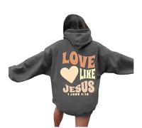 Sweat à capuche Jesus Love Like Jesus Esthétique pour femme Lettre chrétienne d'automne Haut à capuche Pray The Lord Mode Soft Graphic Tenues gothiques I Love Jesus Religious avec capuche Tendance
