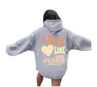 Sweat à capuche Jesus Love Like Jesus Esthétique pour femme Lettre chrétienne d'automne Haut à capuche Pray The Lord Mode Soft Graphic Tenues gothiques I Love Jesus Religious avec capuche Tendance