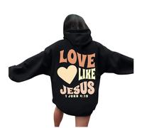 Sweat à capuche Jesus Love Like Jesus Esthétique pour femme Lettre chrétienne d'automne Haut à capuche Pray The Lord Mode Soft Graphic Tenues gothiques I Love Jesus Religious avec capuche Tendance