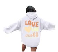 Sweat à capuche Jesus Love Like Jesus Esthétique pour femme Lettre chrétienne d'automne Haut à capuche Pray The Lord Mode Soft Graphic Tenues gothiques I Love Jesus Religious avec capuche Tendance
