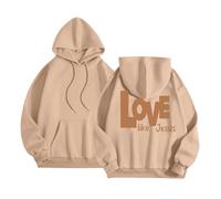 Sweat à capuche Jesus Love Like Jesus pour femme 2025 Christian Western avec capuche religieux Y2K décontracté graphique tendance manches longues col rond confortable personnalisé Dieu, kaki, L