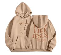 Sweat à capuche Jesus Love Like Jesus pour femme - Mode graphique chrétien avec capuche - Tenues à capuche Pray The Lord Workou Country Lettre Vêtements esthétiques Dieu Foi Pull 2025 dessin animé