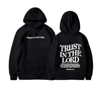 Sweat à capuche Jesus Trust In The Lord Youth 2025 pour femme - Pull à capuche tendance chrétien « I Love Jesus University Workou » - Lettre graphique - Doublure en polaire - Cool Faith God, Noir