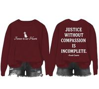 Sweat à capuche Justice Without Compassion Is Incomplet, Justice Without Compassion Is Incomplete Sweatshirt, bordeaux, M