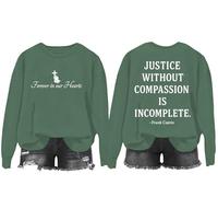 Sweat à capuche Justice Without Compassion Is Incomplet, Justice Without Compassion Is Incomplete Sweatshirt, Vert, XL