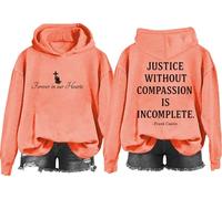 Sweat à capuche Justice Without Compassion Is Incomplet, Justice Without Compassion Is Incomplete Sweatshirt, Hami Orange-2, 3XL