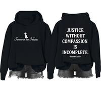 Sweat à capuche Justice Without Compassion Is Incomplet, Justice Without Compassion Is Incomplete Sweatshirt, Noir 2, XXL